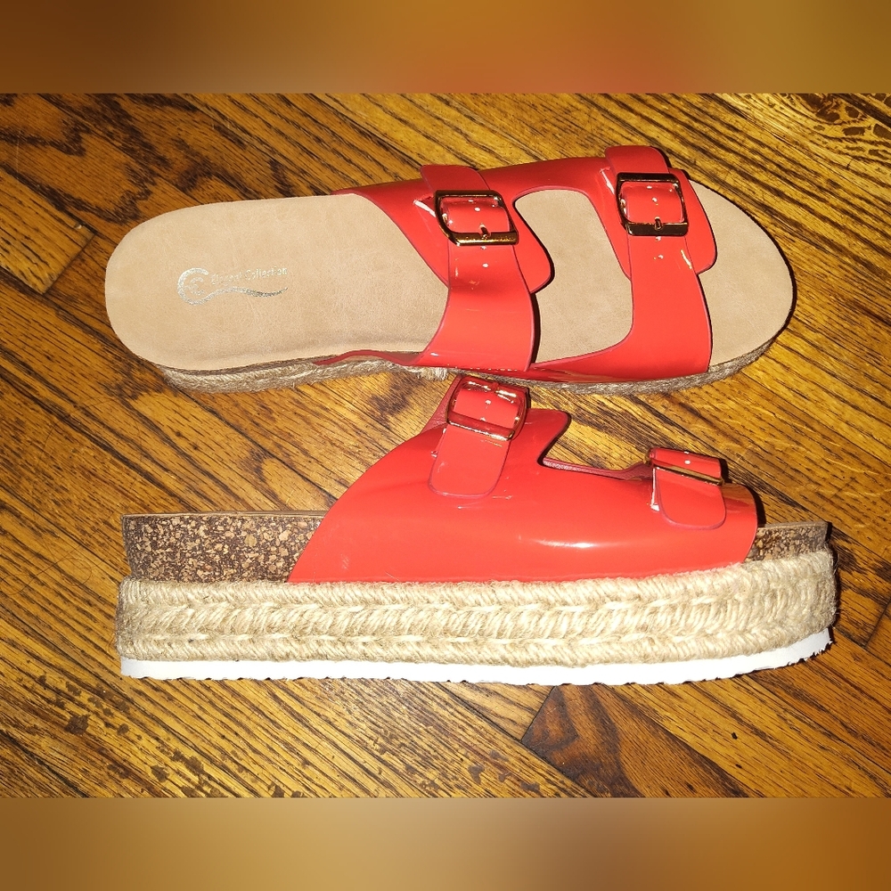 Elegant collection platform sandals size 10w